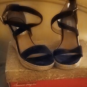 Steve Madden Navy Blue Wedge Sandals